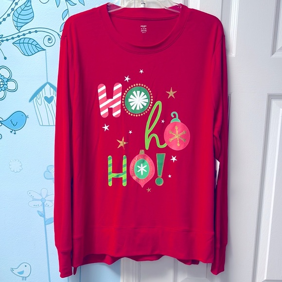 NWT Holiday Time Ho Ho Ho Red Christmas Ornaments T-Shirt Women's Tee Size XL ! - Picture 1 of 11